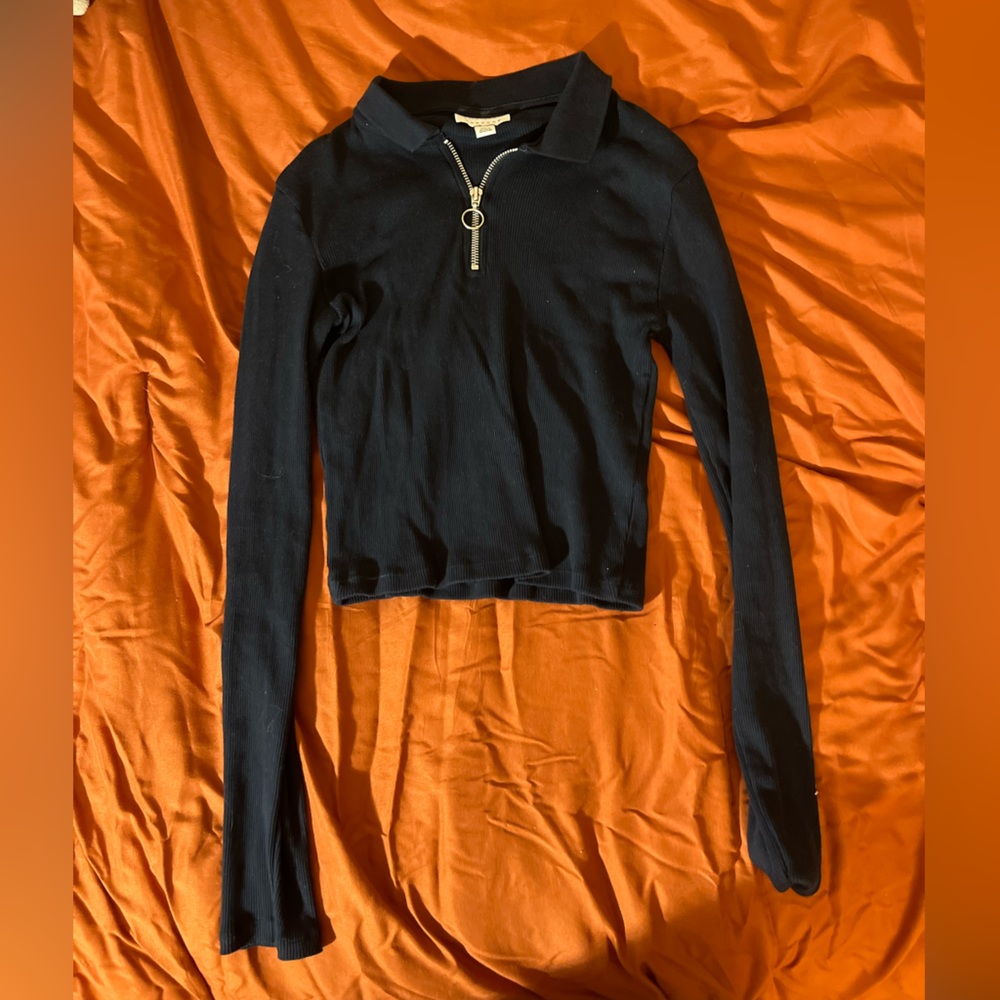 Top Shop Navy Blue Zipup Sweater